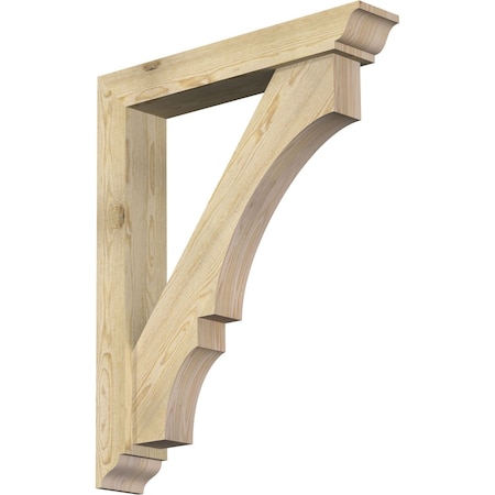 Ekena Millwork Balboa Traditional Rough Sawn Bracket w/ Offset Brace, Douglas Fir, 6"W x 34"D x 42"H BKT0604X34X42BOA01RDF